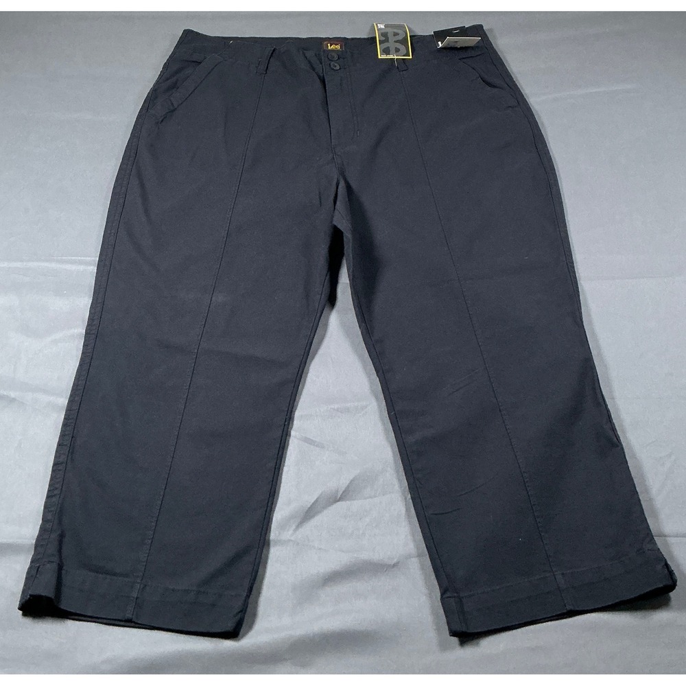 Lee Womens Mid Rise 23 Capri Pants Unionall Black Size 18 NWT 112380790